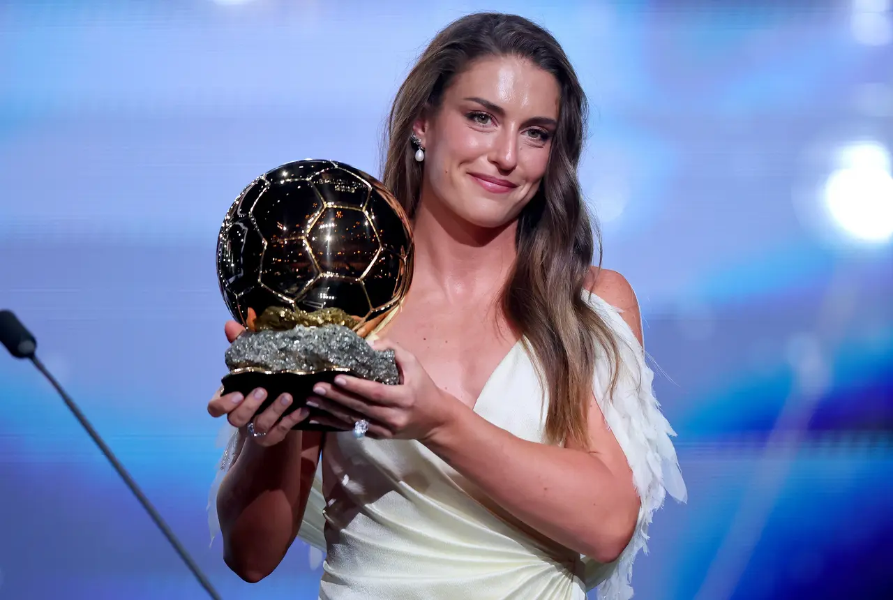 Alexia Putellas of Barcelona wins the Women's Ballon d'Or at the 2026 Ballon d'Or awards ceremony at the London Palladium 