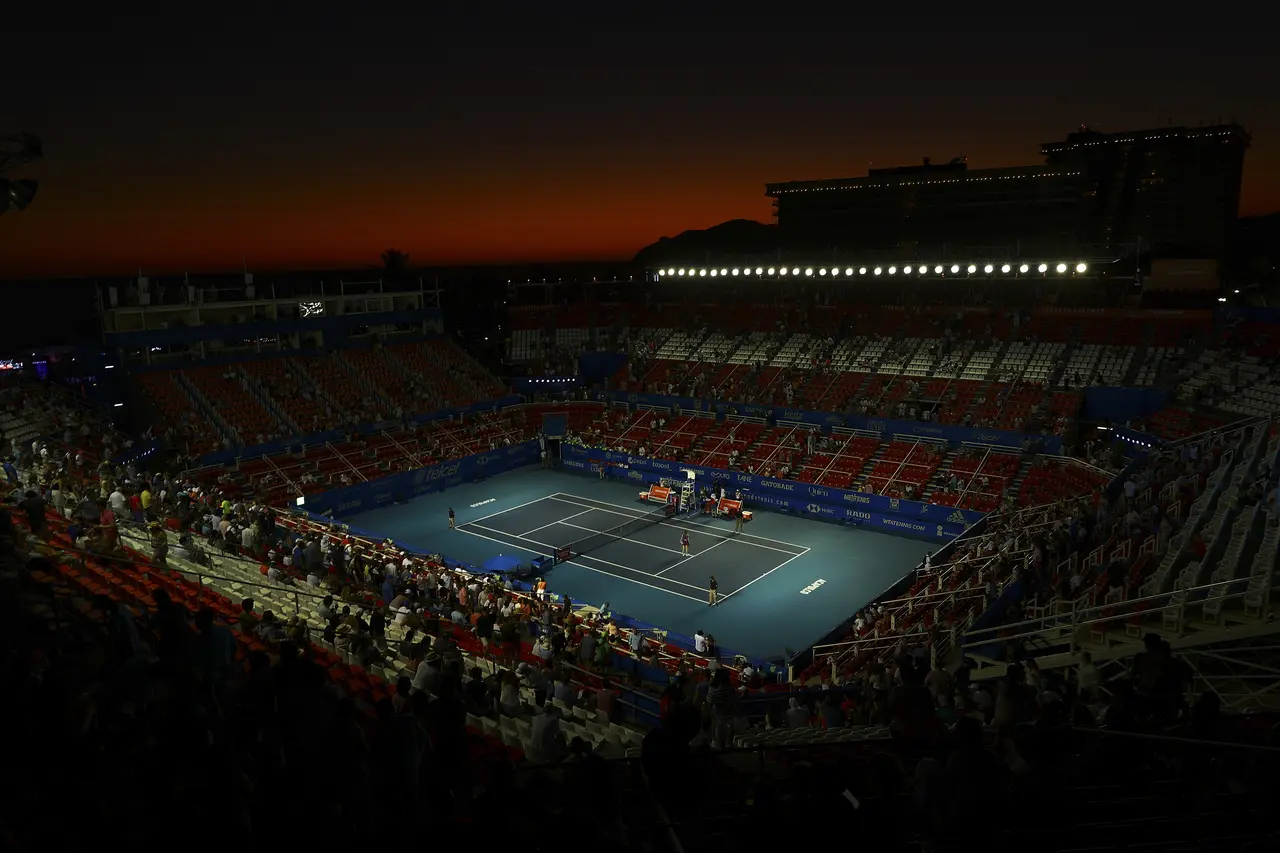 Vista general de las instalaciones de la Cancha Estadio del Abierto Mexicano Telcel Acapulco 2020.