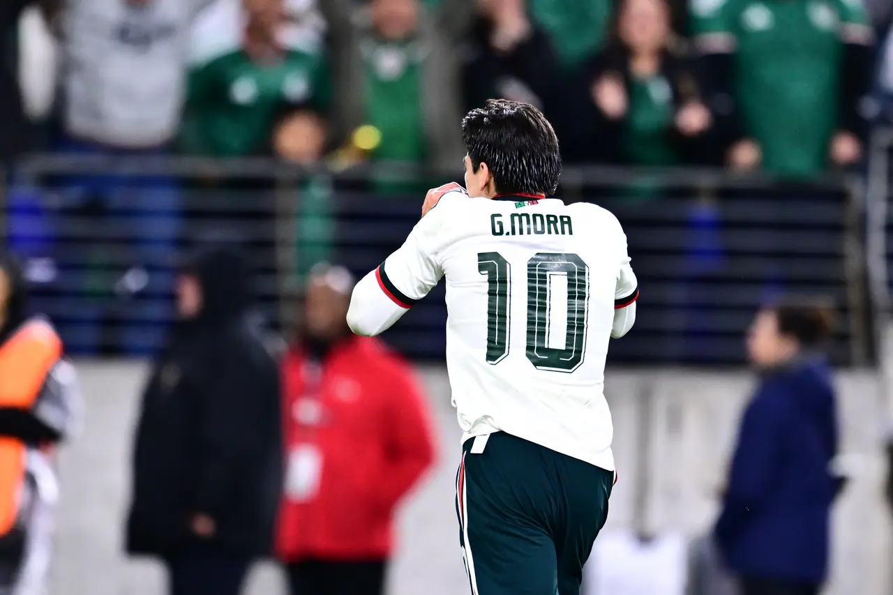 Gilberto Mora celebrates his goal 1-1 of Mexico during 2026 International Friendly match between Mexico 