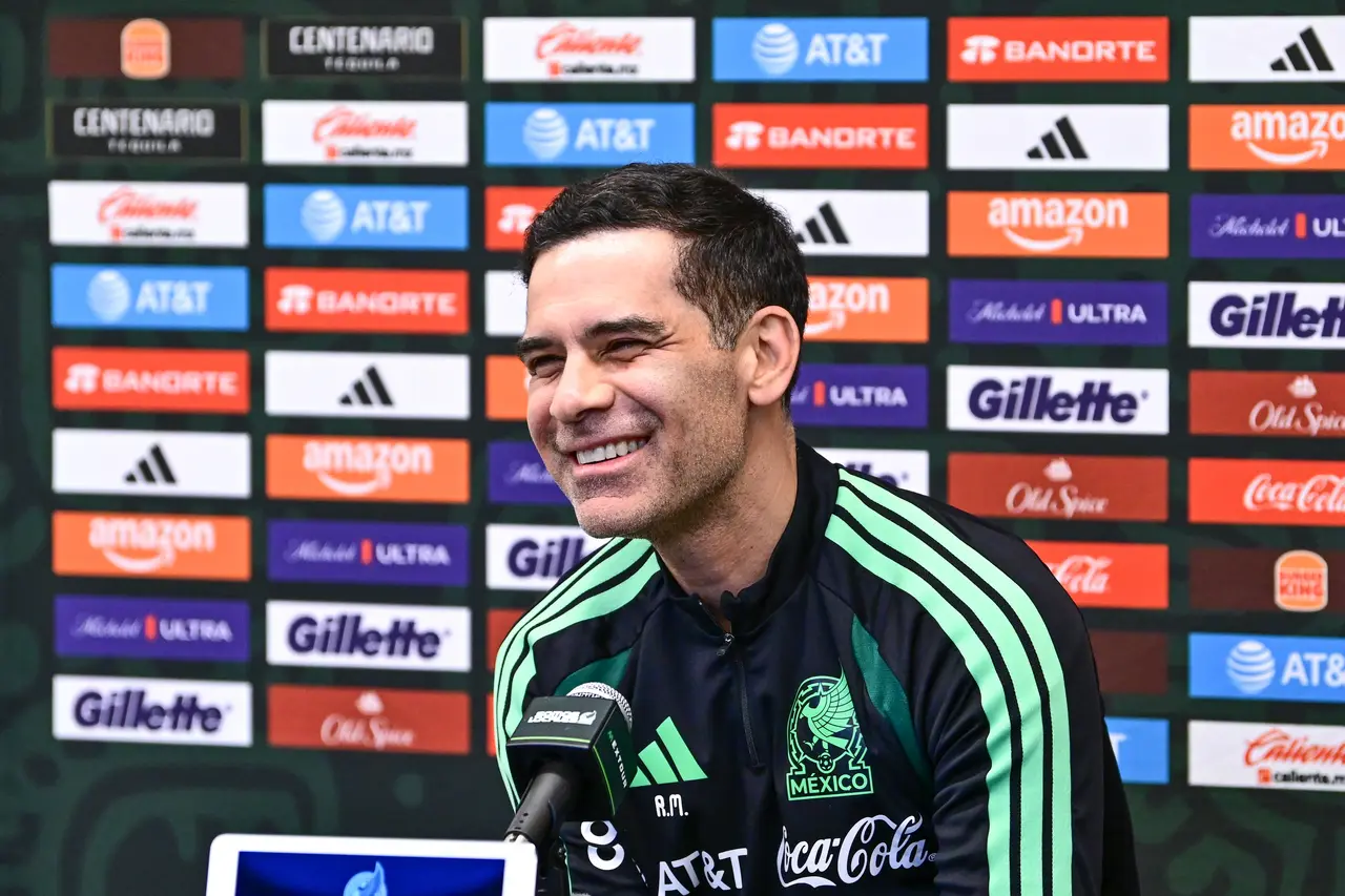 Rafael Márquez, director técnico de la Selección Mexicana, durante la conferencia de prensa previa al partido amistoso internacional contra Perú.