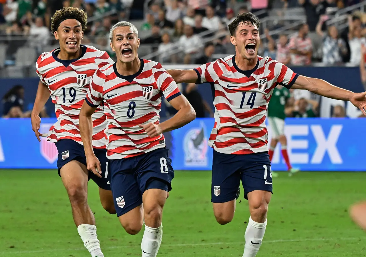 Cavan Sullivan celebrates his goal 1-0 of USA during 2026 International Friendly match between United States (USA) vs (and) Mexico