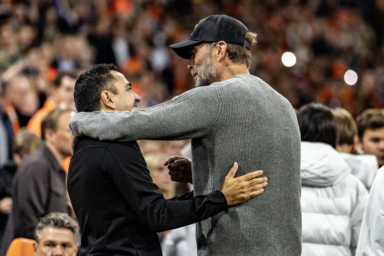  Netherlands national coach Xavi Hernández, Germany national coach Jürgen Klopp during the UEFA Nations League