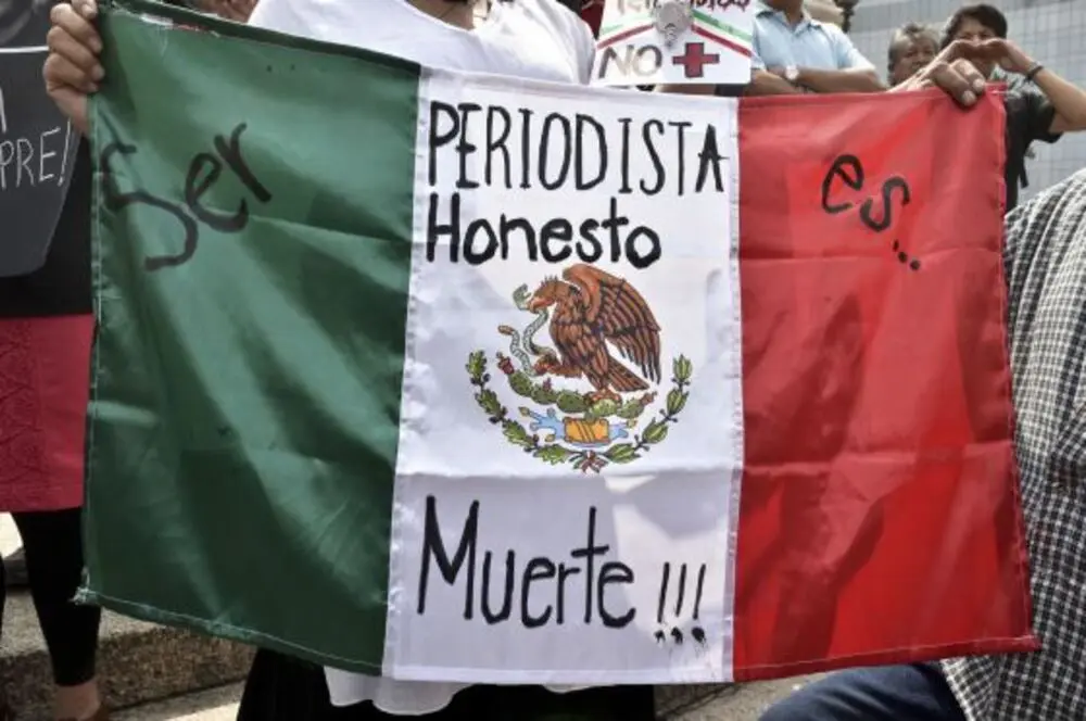 Una bandera mexicana, durante una protesta. YURI CORTEZ (AFP)