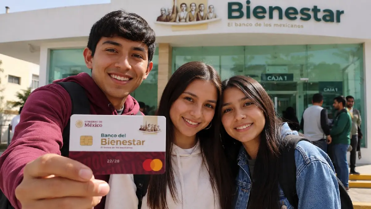 Estudiantes mexicanos consultando información sobre las Becas del Bienestar 2026.