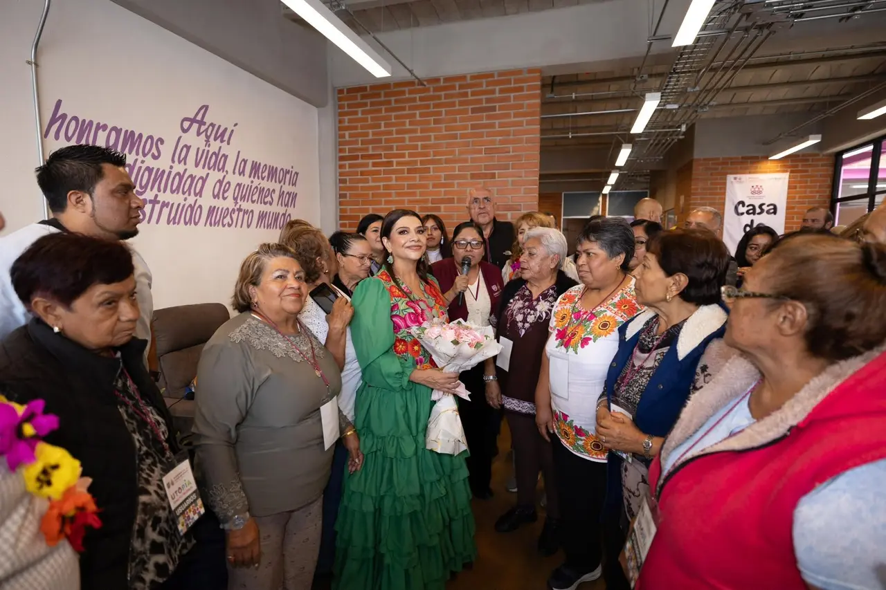Clara Brugada durante la inauguración de la novena Utopía en San Antonio Tecómitl, Milpa Alta