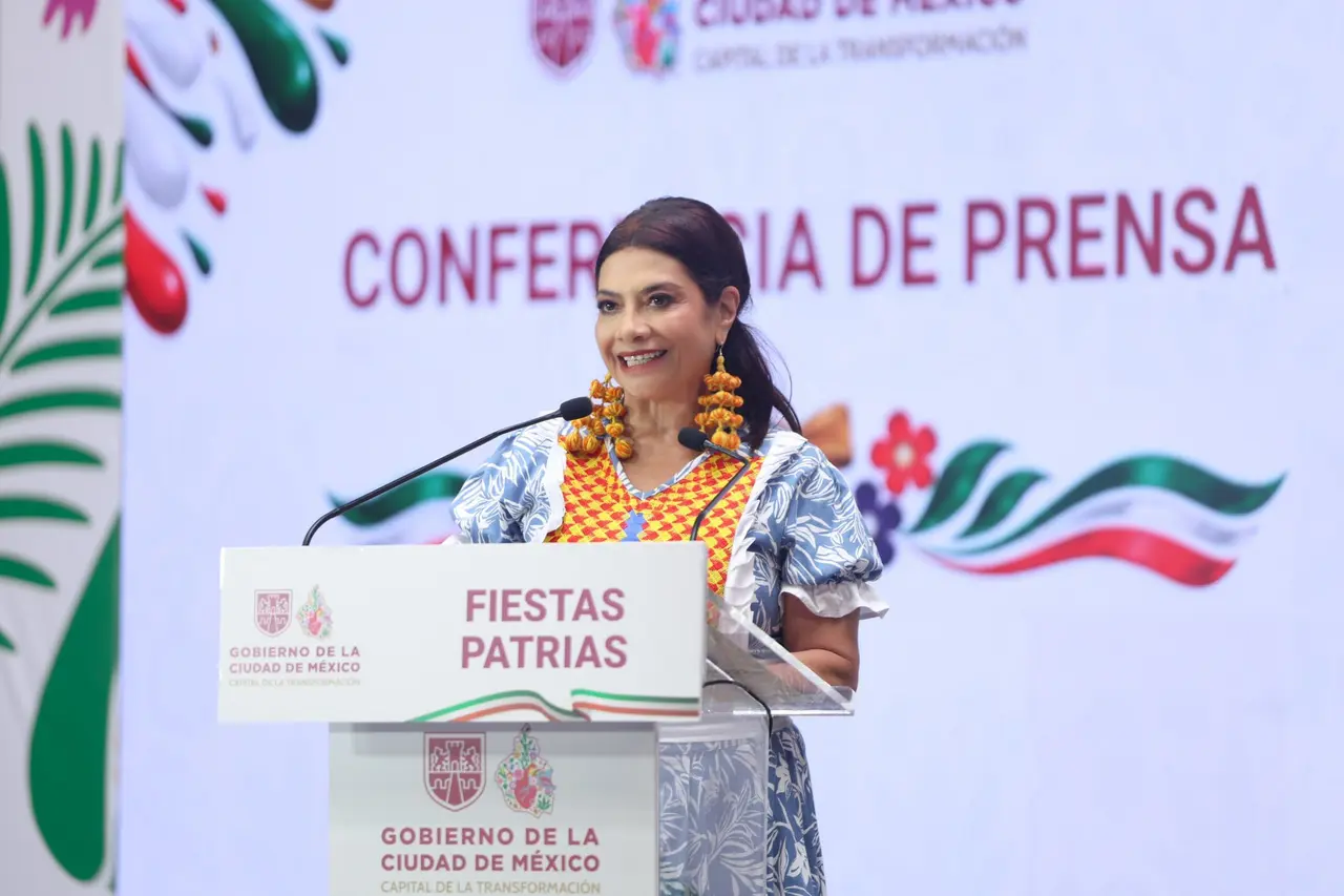 Clara Brugada, jefa de Gobierno de la Ciudad de México, durante un acto público