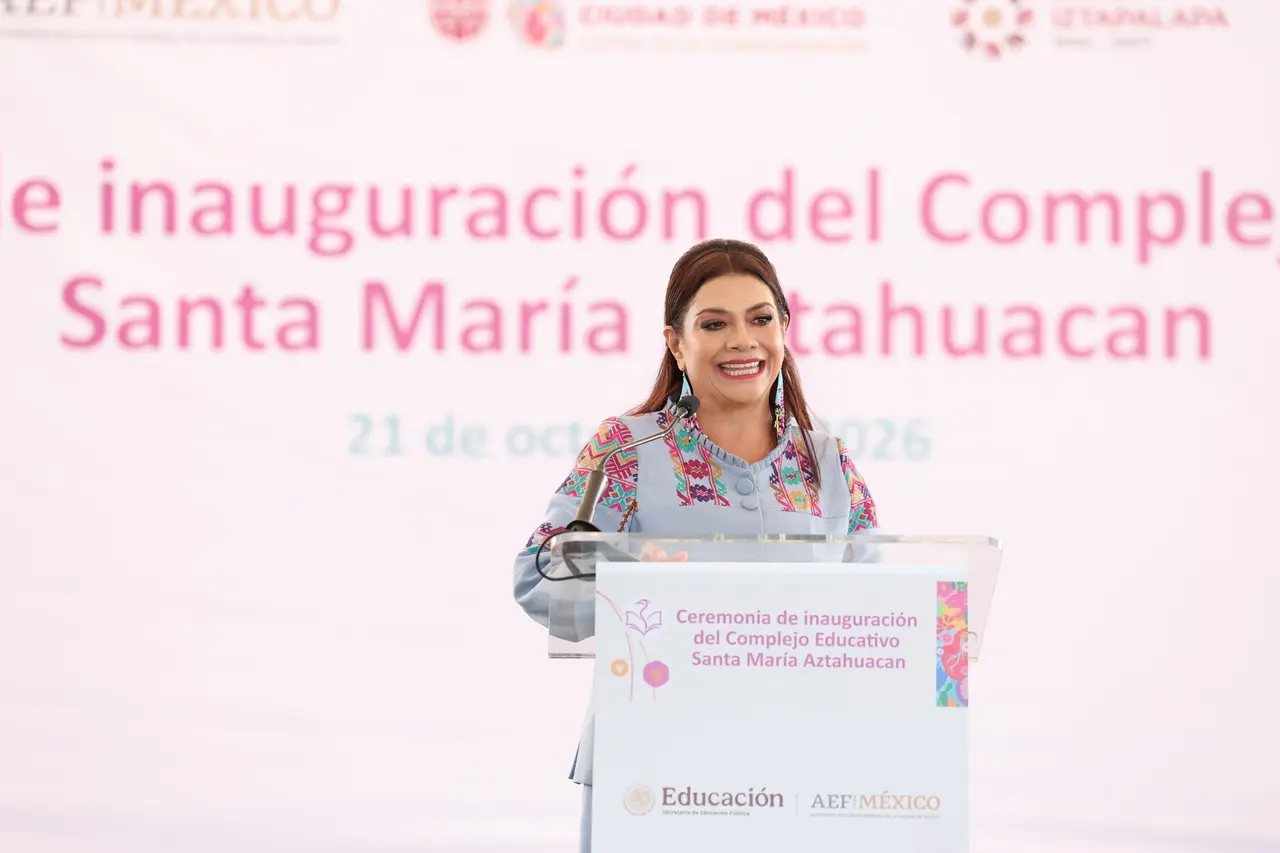 Clara Brugada, jefa de Gobierno de la Ciudad de México, durante un acto público