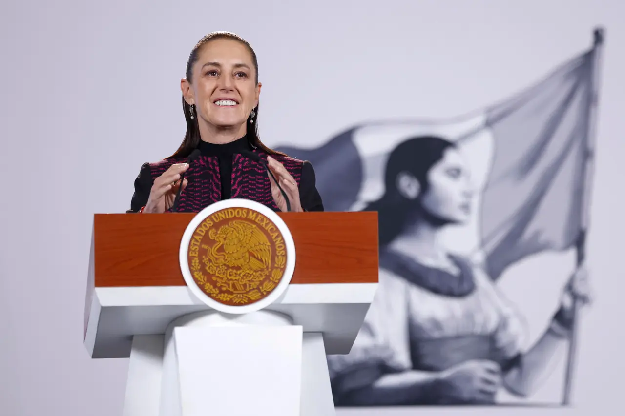 La presidenta Claudia Sheinbaum durante su conferencia mañanera. EFE 