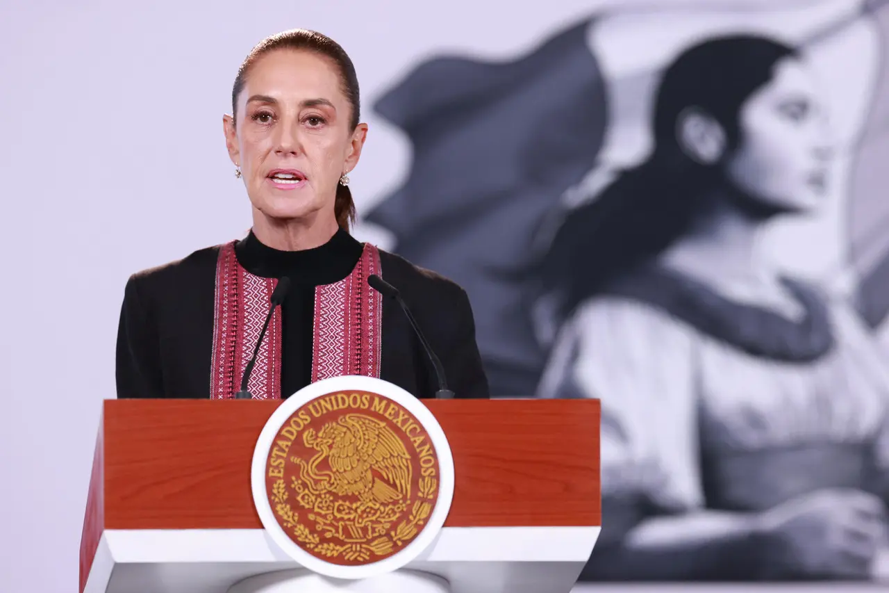 Claudia Sheinbaum, presidenta de México, durante una conferencia de prensa