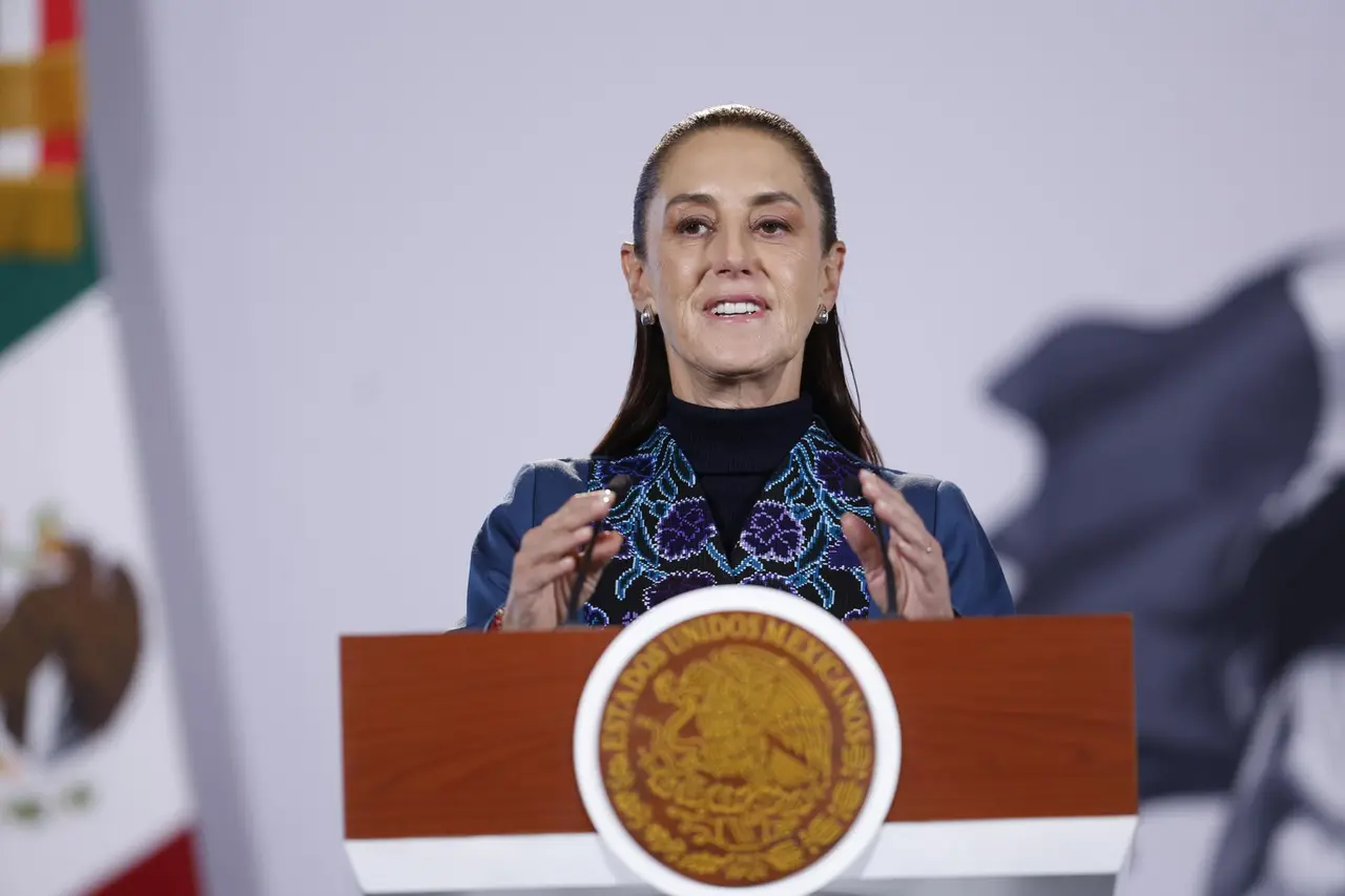 Claudia Sheinbaum durante una conferencia de prensa en Palacio Nacional. EFE 