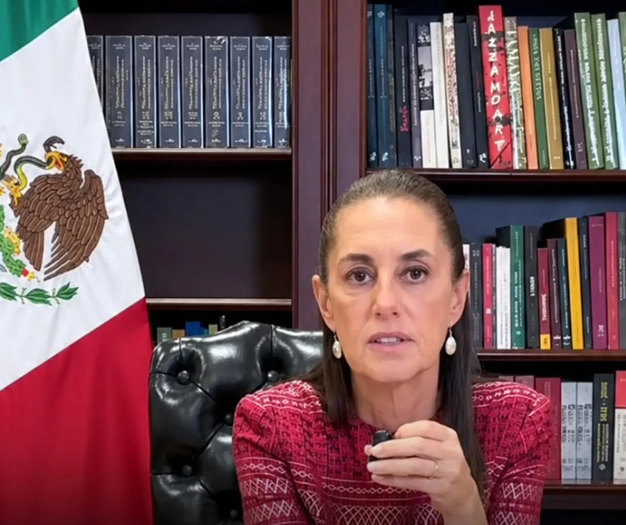 Claudia Sheinbaum durante su primera transmisión en vivo en redes sociales. EFE 