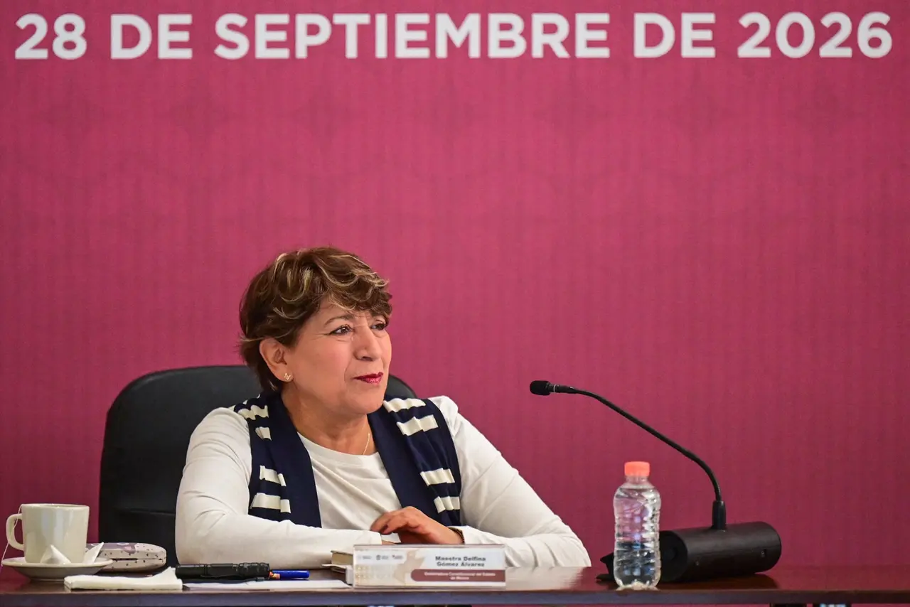 Delfina Gómez Álvarez, gobernadora del Estado de México, durante actividades de su administración