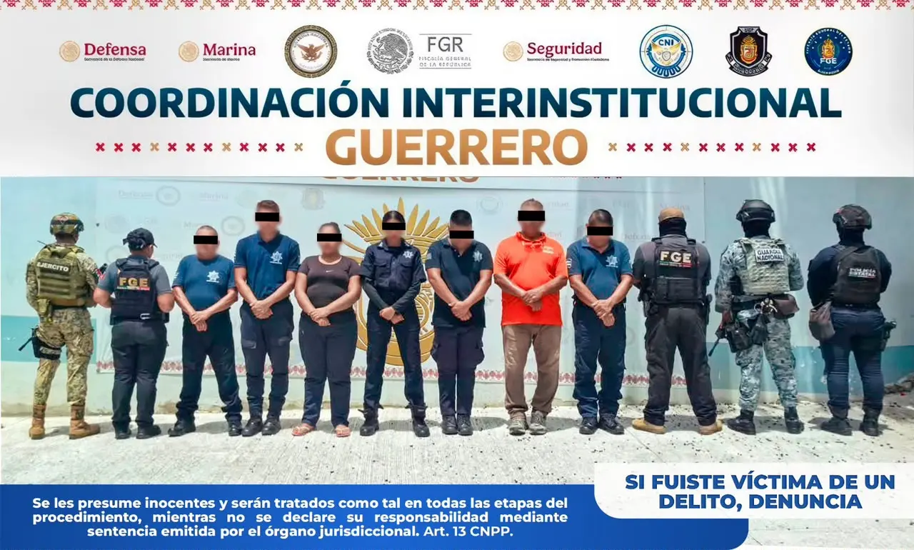 Detienen a siete policías de Coyuca de Benítez por desaparición forzada