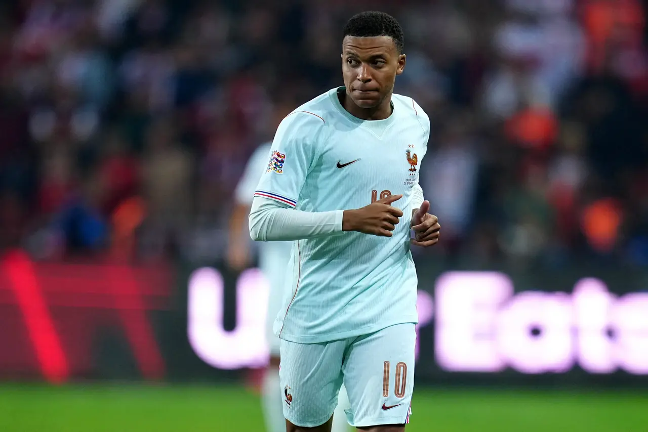 Kylian Mbappe of France in action during the UEFA Nations League soccer match between Turkey and France