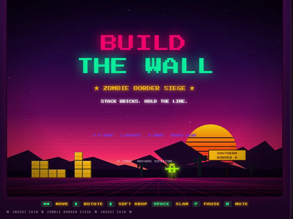 Empresa Tetris rechaza vínculo con videojuego sobre el muro fronterizo | CAPTURA DE PANTALLA WHITE HOUSE 