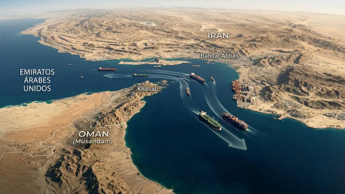 Buques comerciales en el estrecho de Ormuz en medio de las restricciones impuestas por Irán