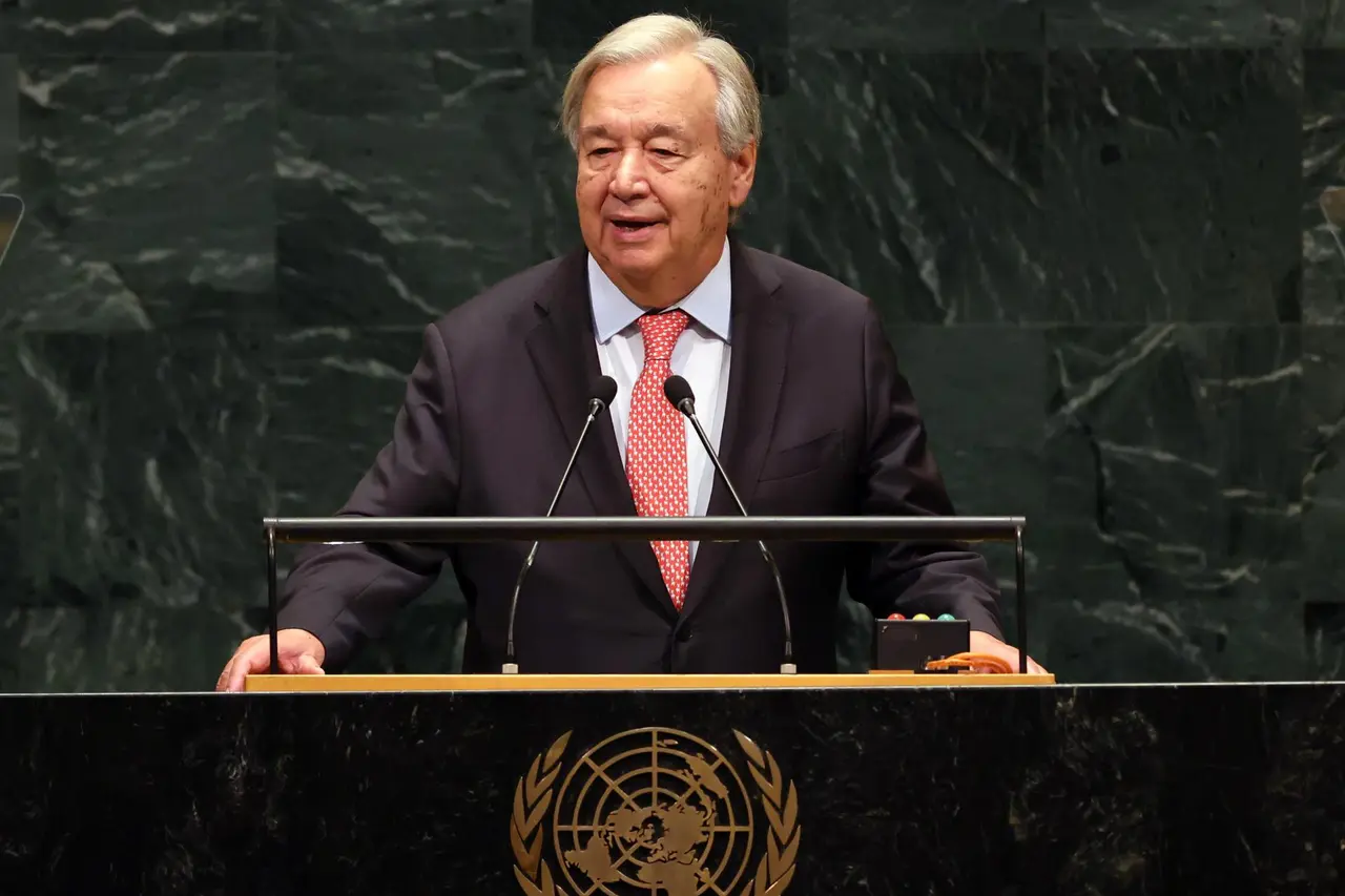 António Guterres durante su discurso de apertura de la Asamblea General de Naciones Unidas. EFE