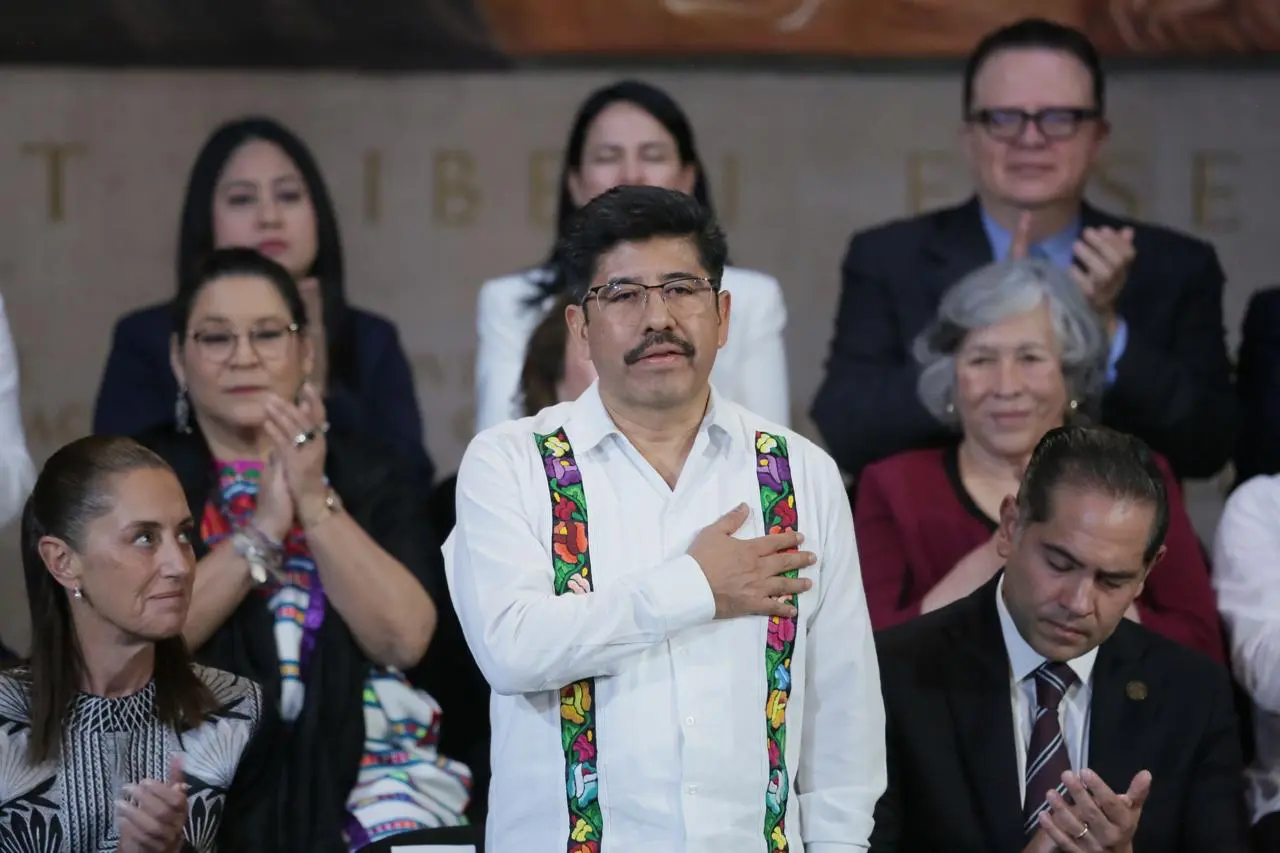Hugo Aguilar durante su primer informe de labores como presidente de la SCJN