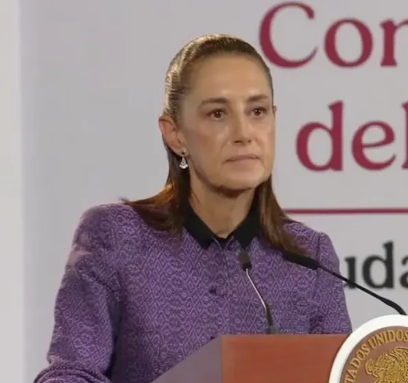 Claudia Sheinbaum durante la conferencia matutina en Palacio Nacional