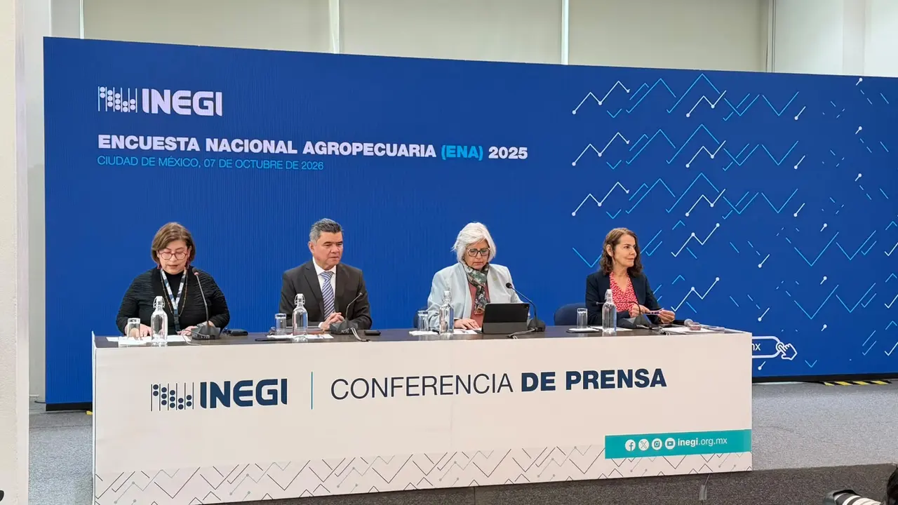 Graciela Márquez Colin, presidenta del INEGI, durante la presentación de la Encuesta Nacional Agropecuaria ENA 2025