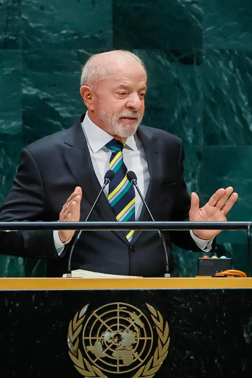 Lula da Silva durante su discurso ante la Asamblea General de la ONU en Nueva York.