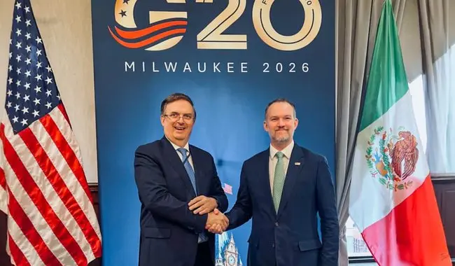 Marcelo Ebrard durante su participación en la reunión del G20