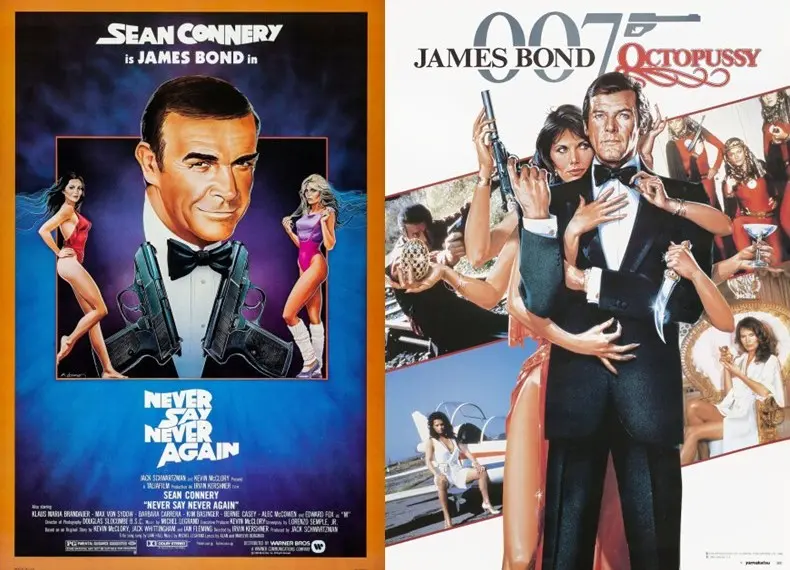 Pósters películas "Nunca Digas Nunca Jamás" y "Octopussy"