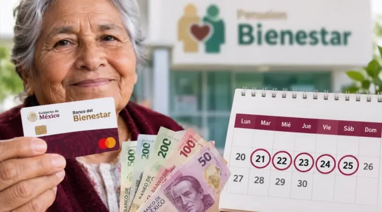 Calendario de pagos de la Pensión Bienestar para el bimestre noviembre-diciembre de 2026, con inicio de depósitos el 3 de noviembre.
