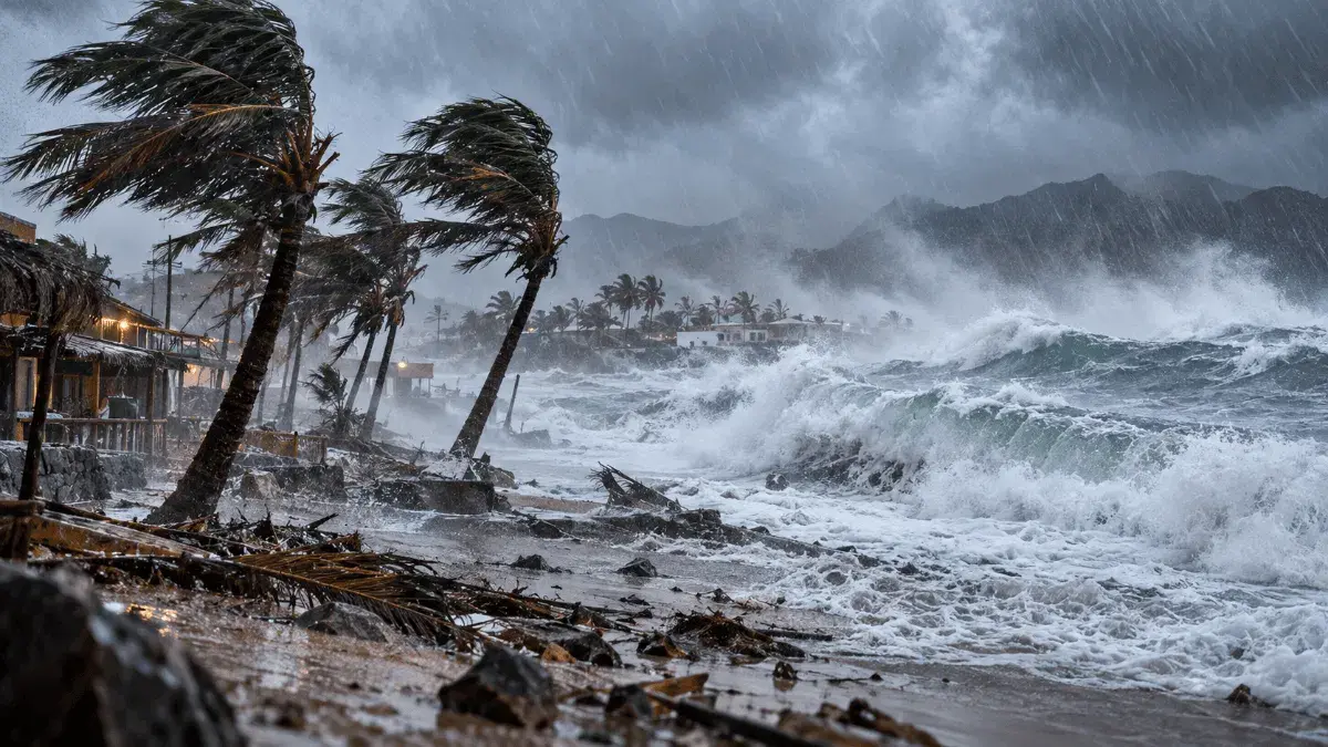 Huracán Polo mantiene en alerta al norte de Sinaloa por lluvias, viento y oleaje