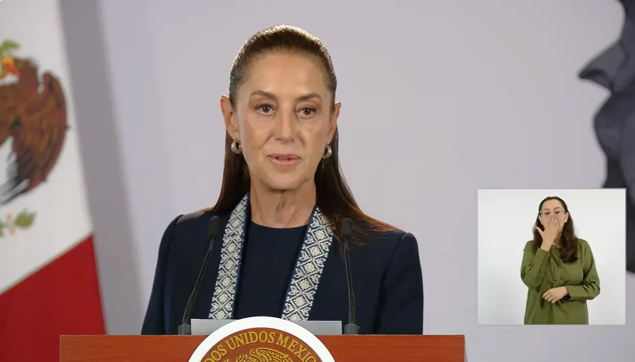 Claudia Sheinbaum durante una asamblea de rendición de cuentas por su Segundo Informe de Gobierno.