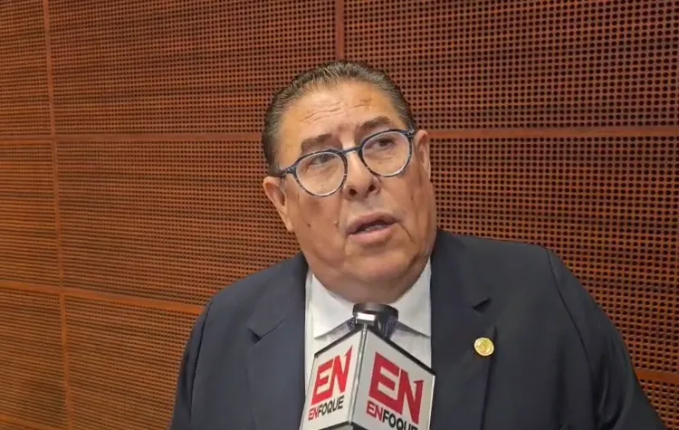 Víctor Mercado Romero, senador de Morena por Morelos, durante declaraciones en las que respaldó los operativos de seguridad del gobierno estatal ante las protestas por la violencia.