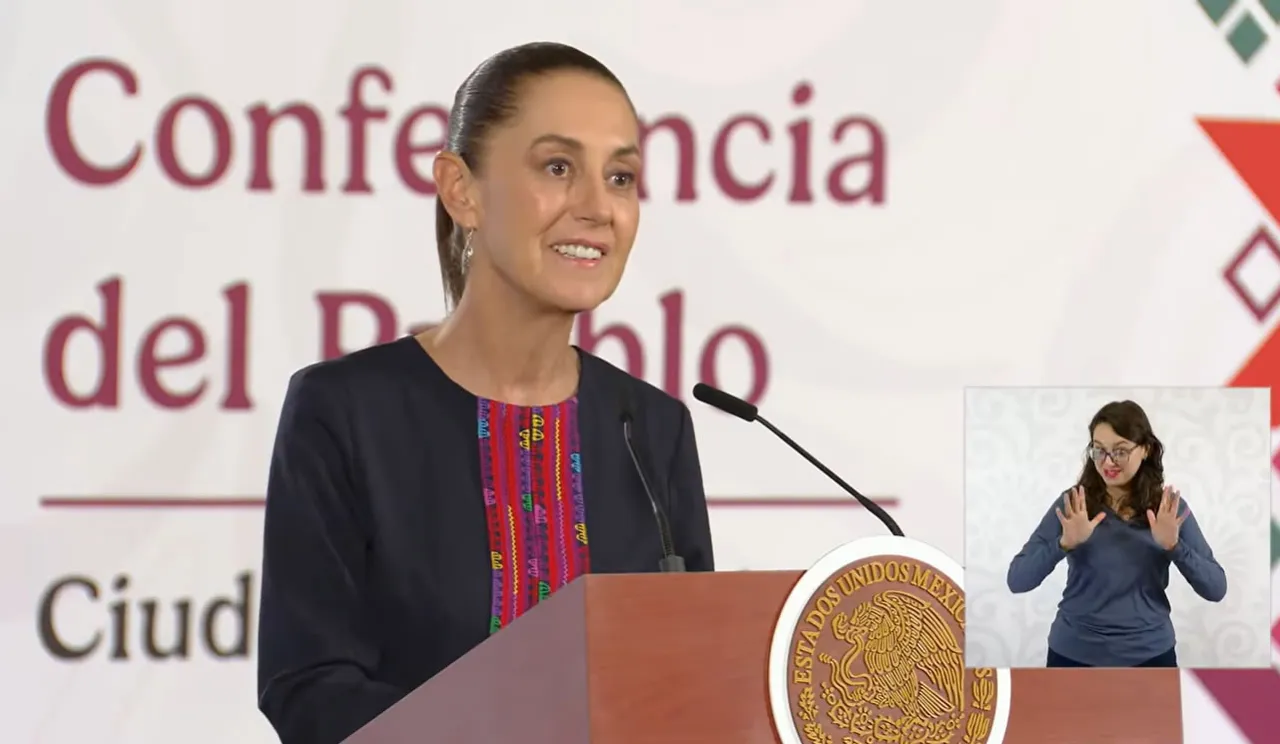 Presidenta Claudia Sheinbaum durante rueda de prensa