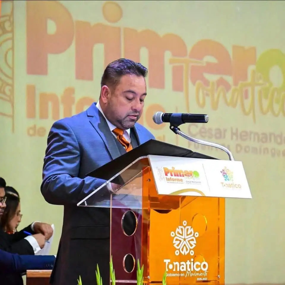 César Hernando Fuentes Domínguez, alcalde de Tonatico, Estado de México.