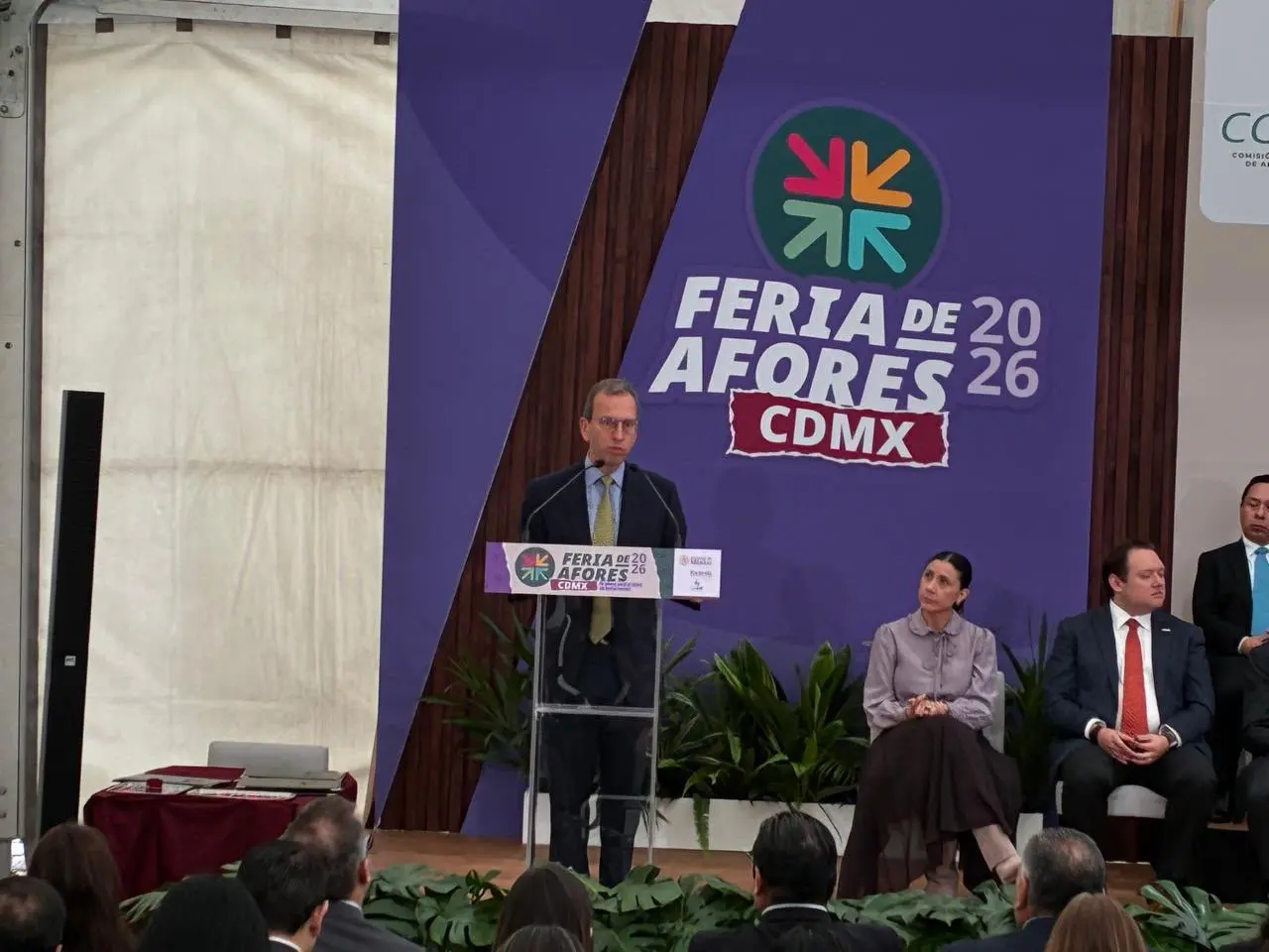 Guillermo Zamarripa, presidente de Amafore, durante la inauguración de la Feria de las Afores en Iztacalco.