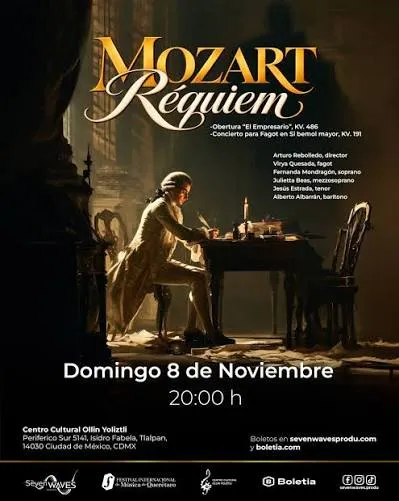 El monumental "Réquiem de Mozart" llega al Centro Cultural Ollin Yoliztli