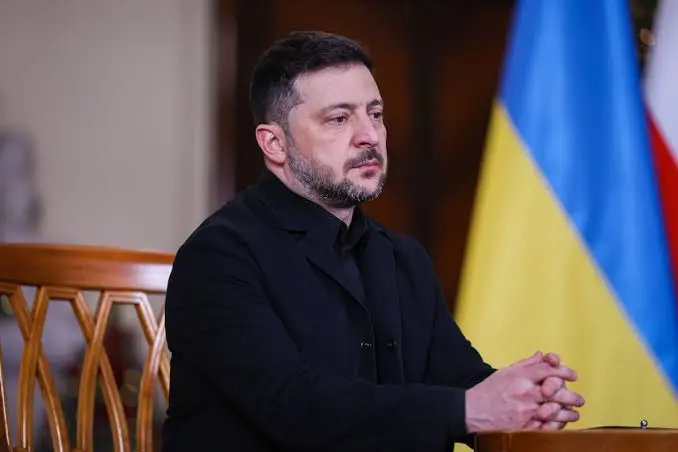 Volodímir Zelenski durante una intervención pública sobre la guerra en Ucrania.